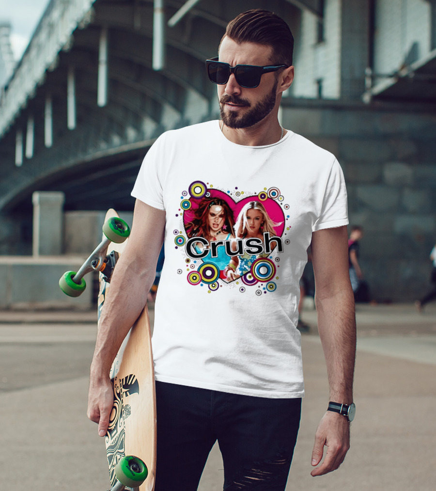 Crush Y2K Aesthetic Heart 2000s Nostalgia Bold Retro Circles T-Shirt
