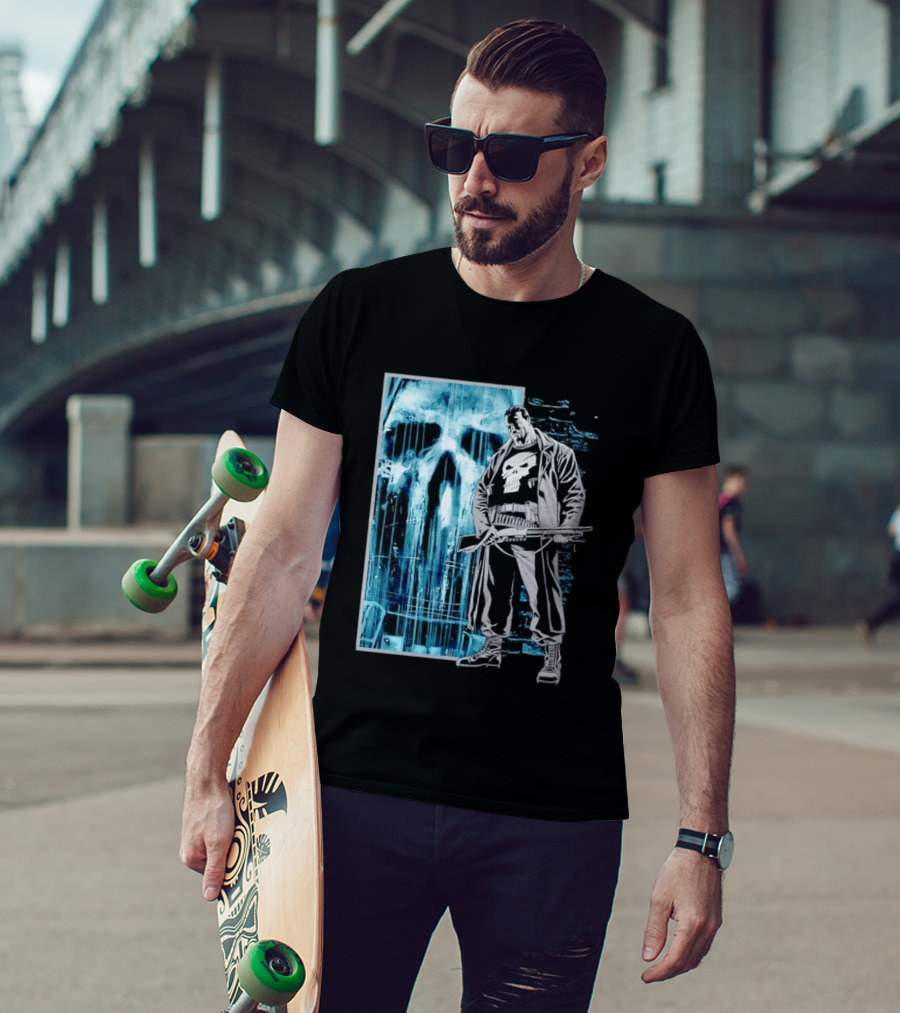 The Punisher Skull Vigilante Trench Coat T-Shirt