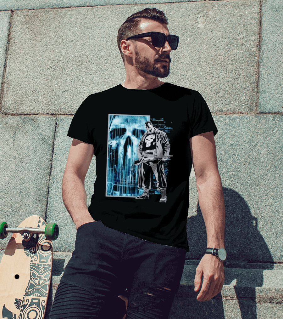 The Punisher Skull Vigilante Trench Coat T-Shirt