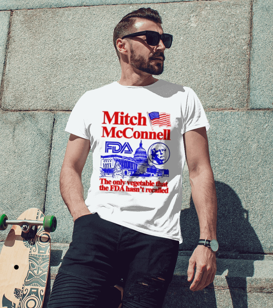 Mitch McConnell FDA Capitol Building USA Flag Vegetable Recall T-Shirt