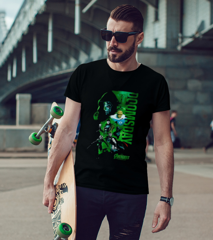 Marvel Studios Doomsday Avengers Assemble Green Toned T-Shirt
