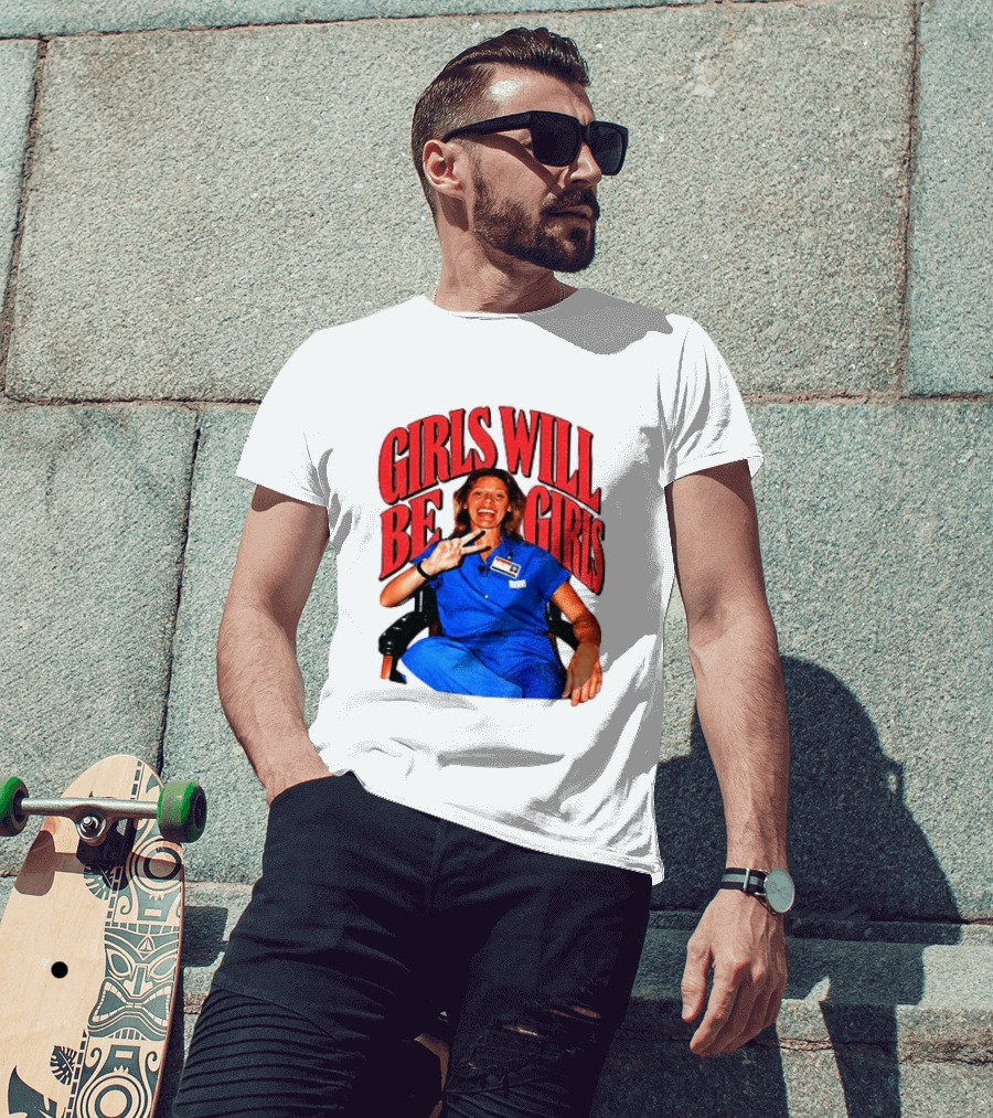 Aileen Wuornos Girls Will Be Girls Peace Sign Blue Outfit T-Shirt