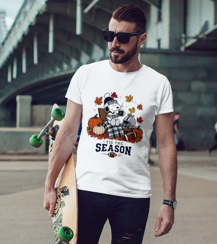 Dallas Cowboys Snoopy Woodstock Fall Football 'Tis The Season T-Shirt