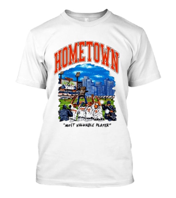 Hometown Most Valuable Player Baseball Celebration Stadium Skyline T-Shirt