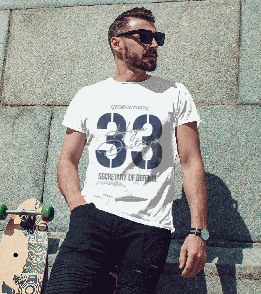 Georgetown 33 Secretary Of Defense Patrick Ewing T-Shirt