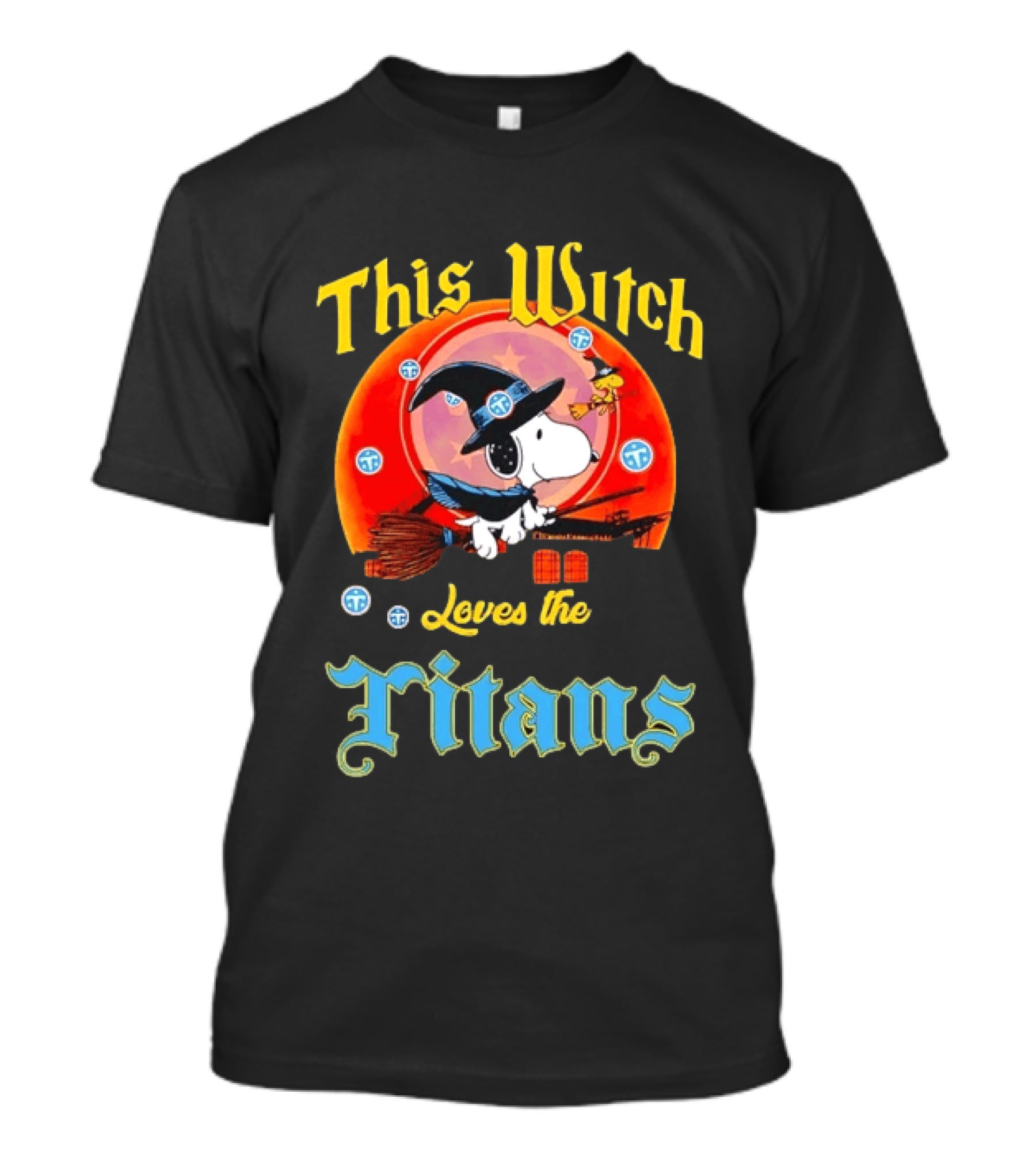 This Witch Snoopy Halloween Loves The Titans T-Shirt