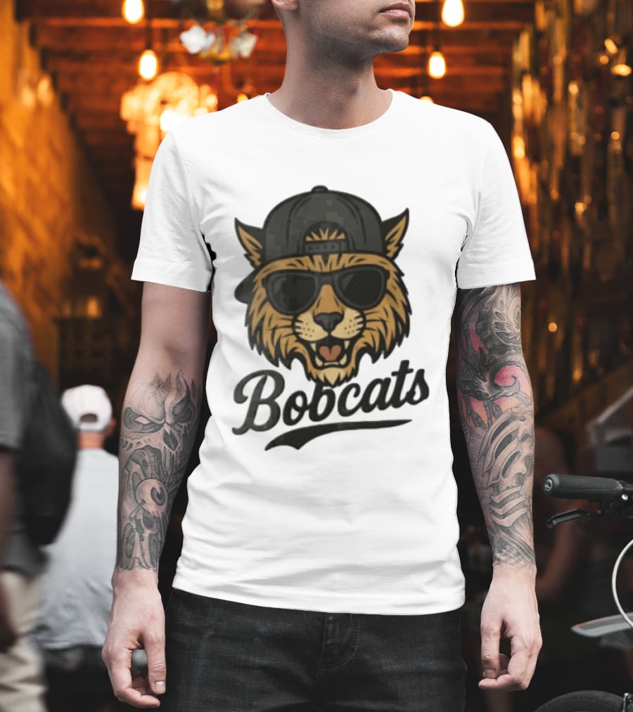 Bobcats Cool Bobcat Sunglasses Baseball Cap T-Shirt