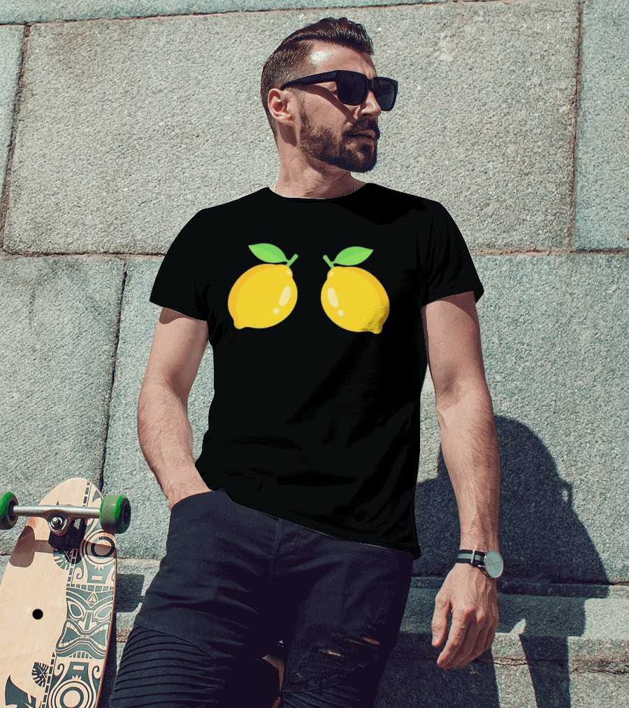 Two Lemons Minimalist Citrus Fruit T-Shirt