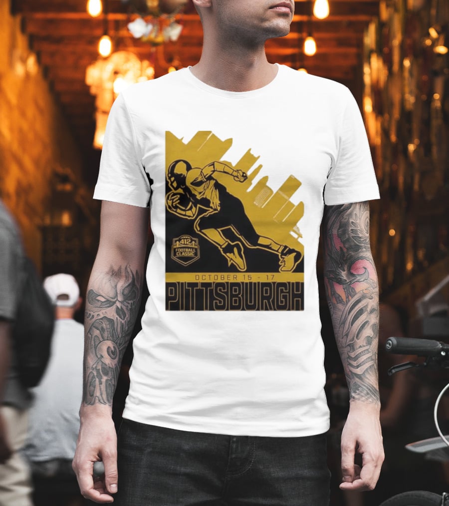Pittsburgh 412 Football Classic October 15 17 Running Player T-Shirt