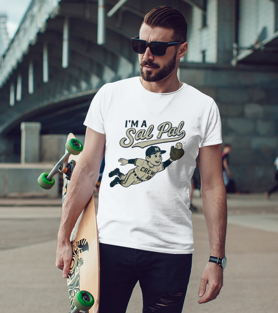 I'm A Sal Pal Milwaukee Brewers Crew 10 Cartoon Baseball Player T-Shirt