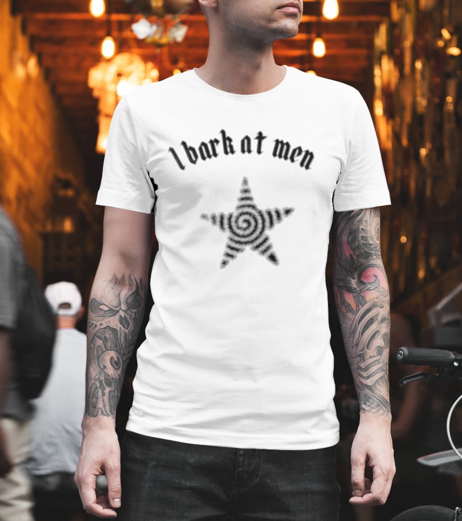 I Bark At Men Star Spiral Center Halftone T-Shirt