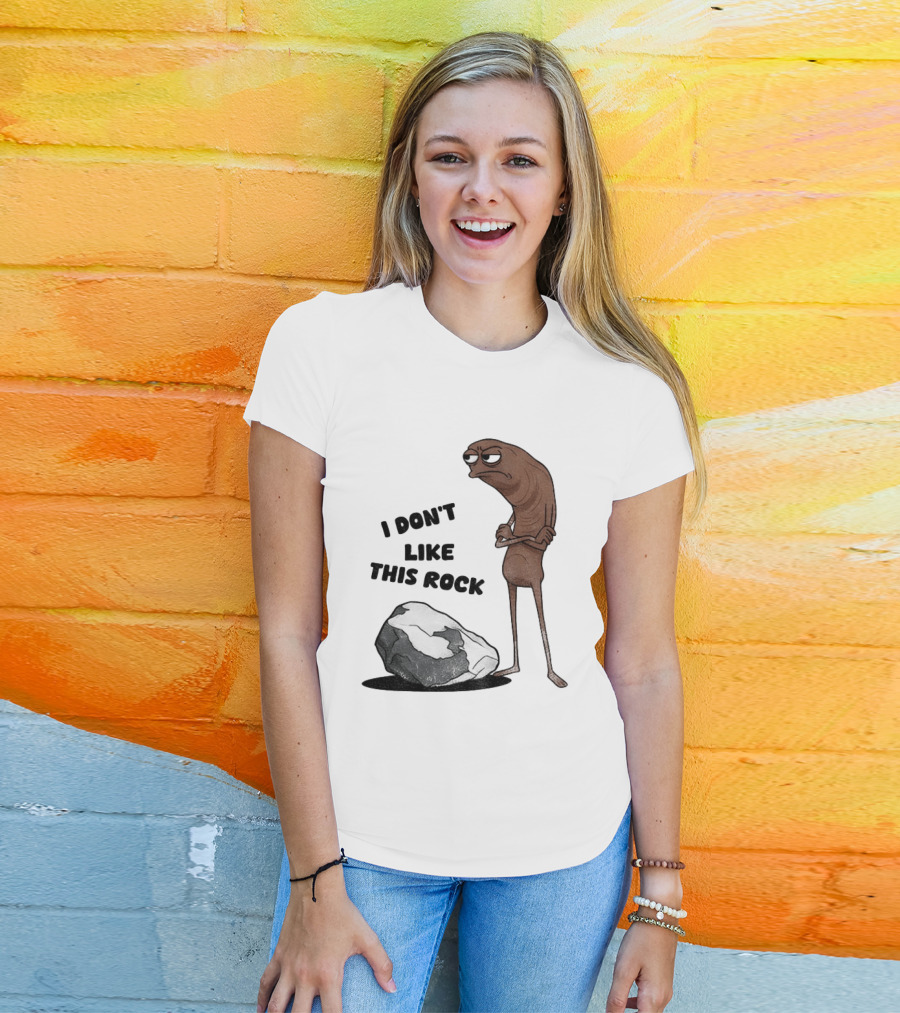 Marcus The Worm I Don't Like This Rock Grumpy Cartoon Expression T-Shirt