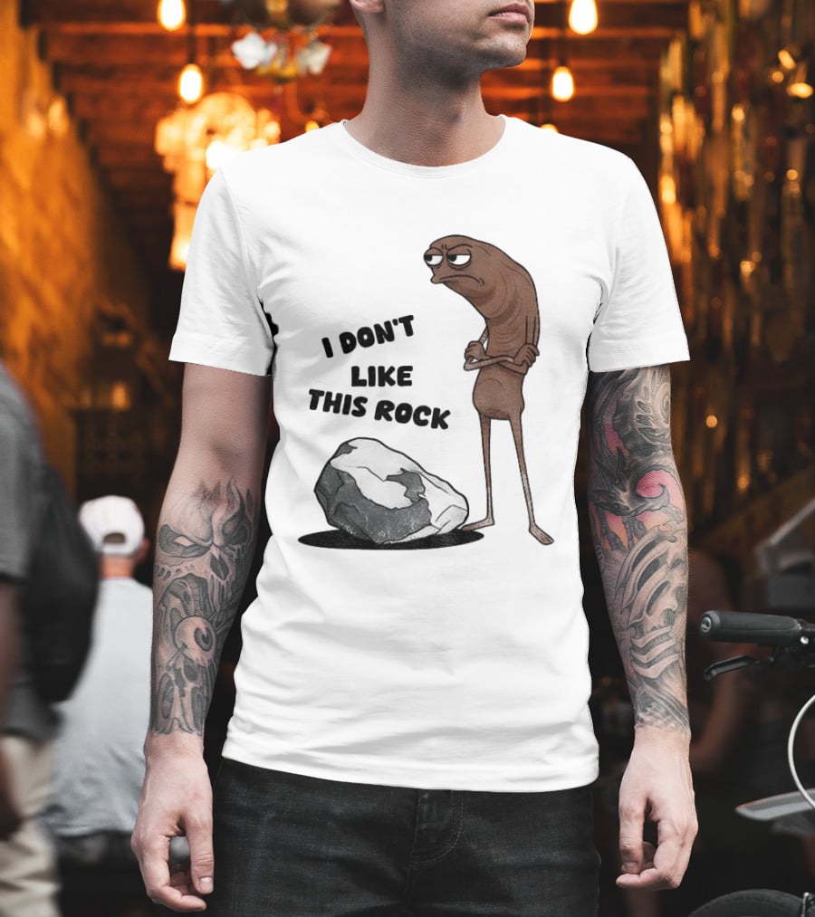 Marcus The Worm I Don't Like This Rock Grumpy Cartoon Expression T-Shirt
