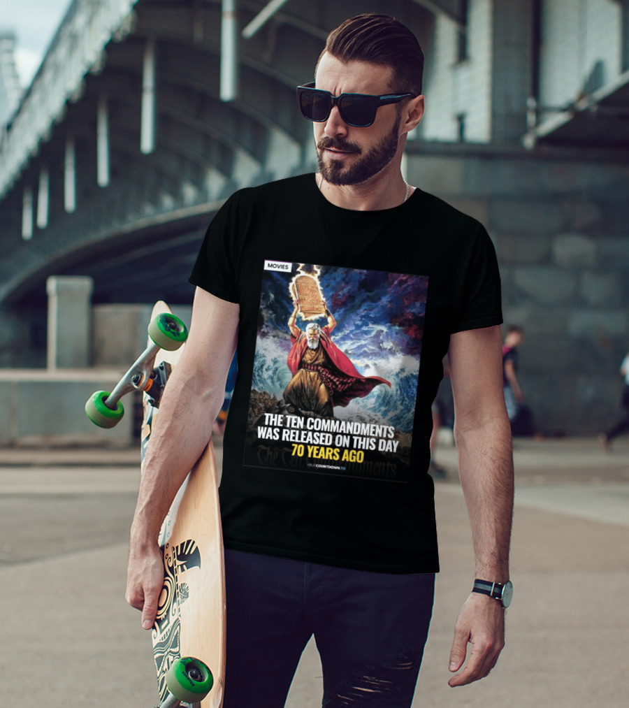 The Ten Commandments 1956 Cecil B. DeMille Epic Moses Parting Sea Anniversary T-Shirt