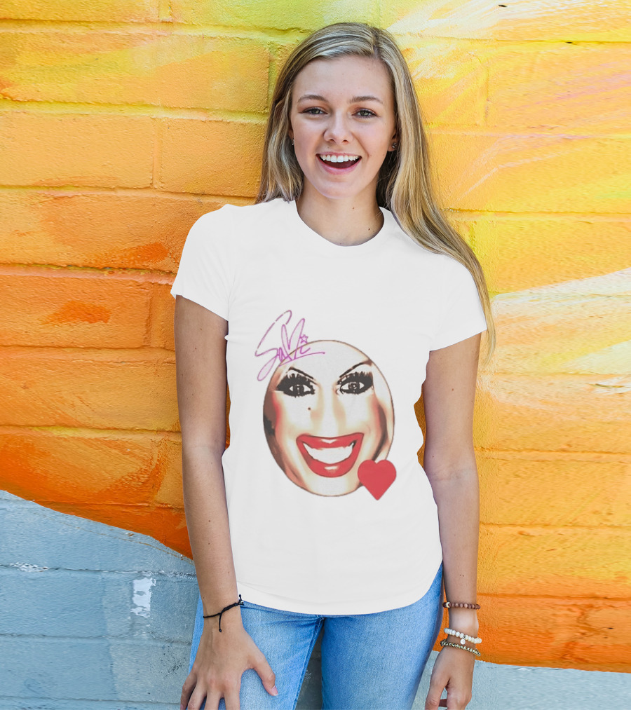 Save Signature Heavy Makeup Smile Red Heart T-Shirt