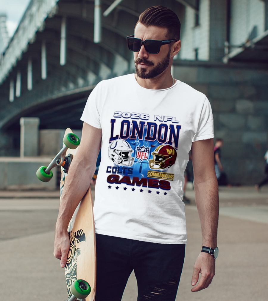 2026 NFL London Colts Commanders Games Helmets T-Shirt