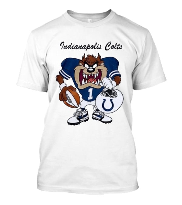 Indianapolis Colts Looney Tunes Taz Football Character Collaboration T-Shirt