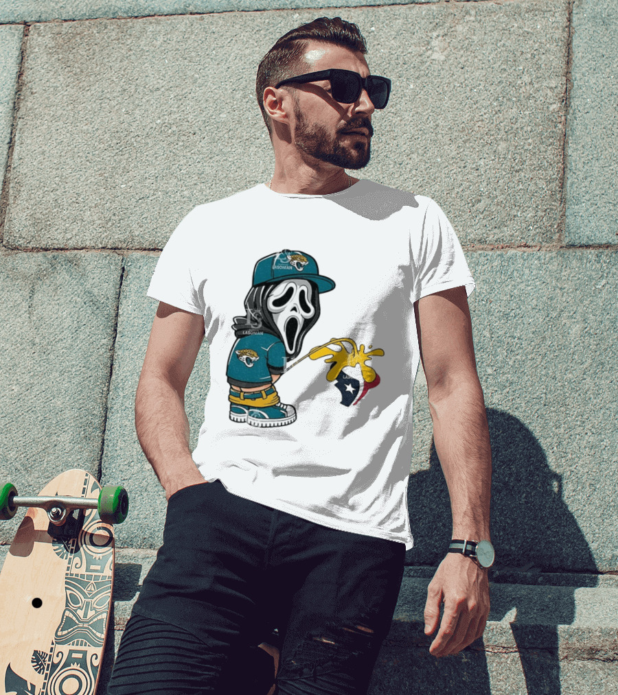 Jacksonville Jaguars Ghostface Pissing On Houston Texans T-Shirt