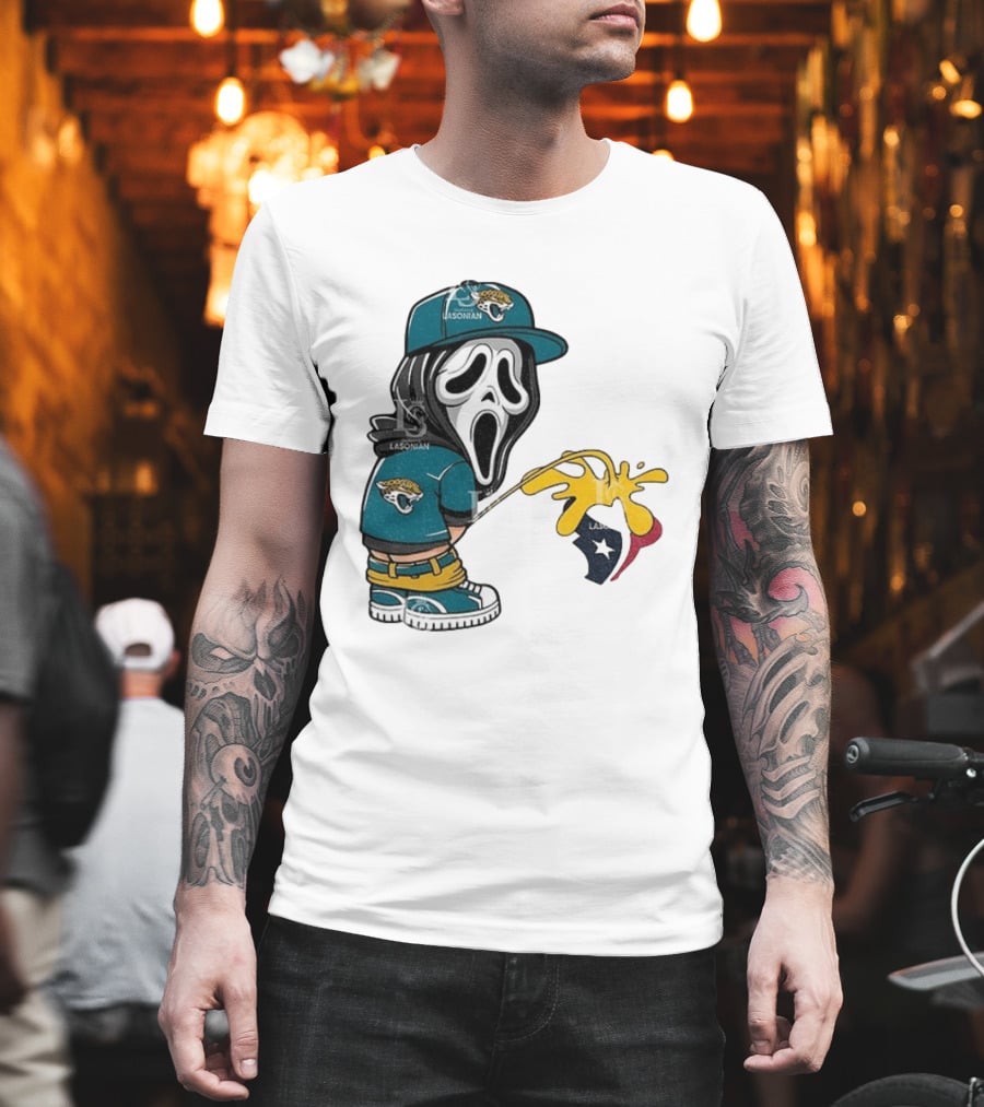 Jacksonville Jaguars Ghostface Pissing On Houston Texans T-Shirt