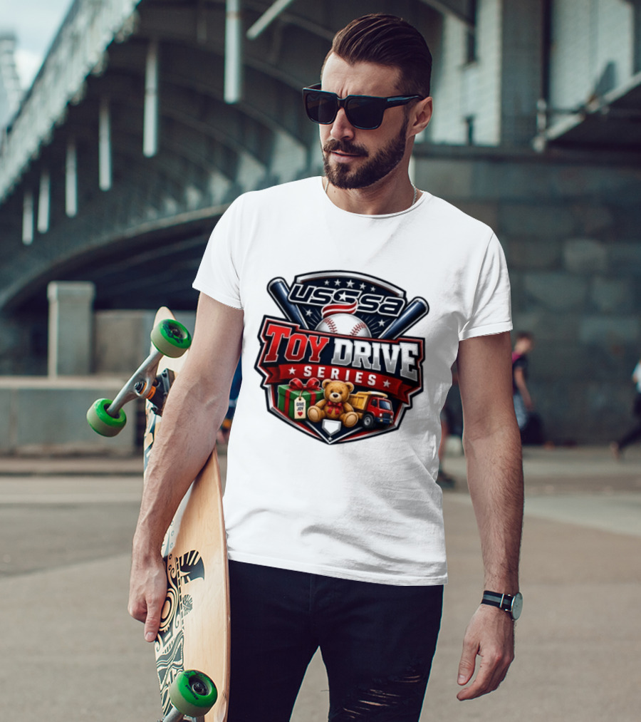 USSSA Toy Drive Series Teddy Bear Truck Give Joy Baseball Tournament T-Shirt