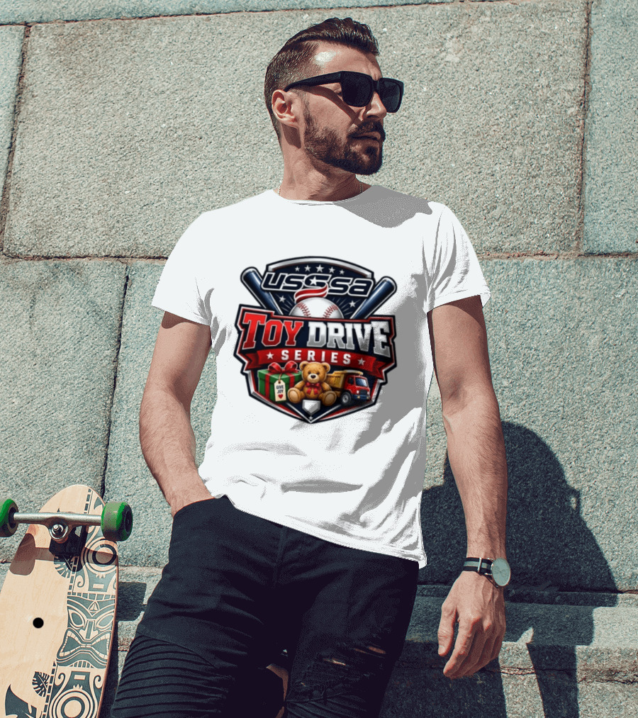 USSSA Toy Drive Series Teddy Bear Truck Give Joy Baseball Tournament T-Shirt