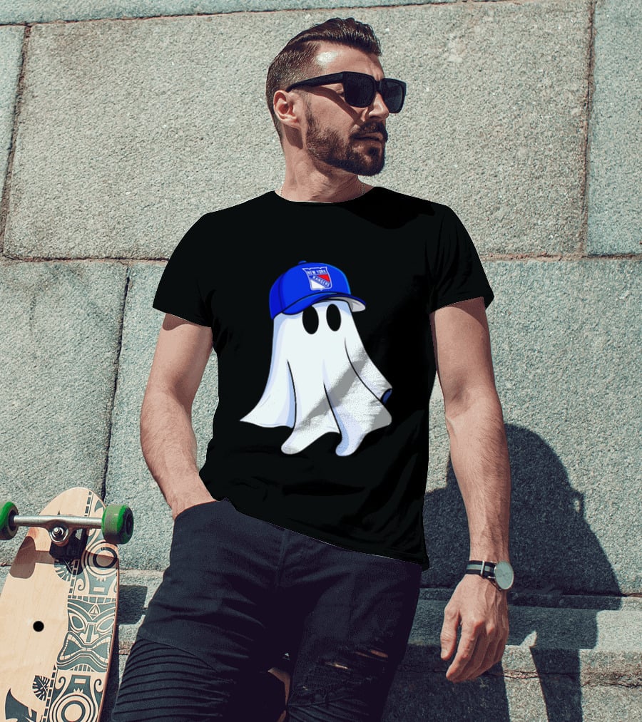 New York Rangers Ghost With Blue Cap Halloween T-Shirt