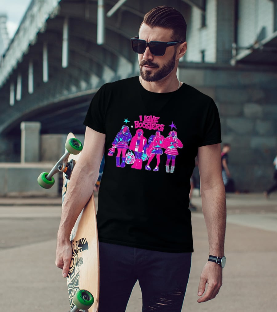 I Love Boosters Y2K Aesthetic Fashion Streetwear Style Colorful Retro Outfits T-Shirt