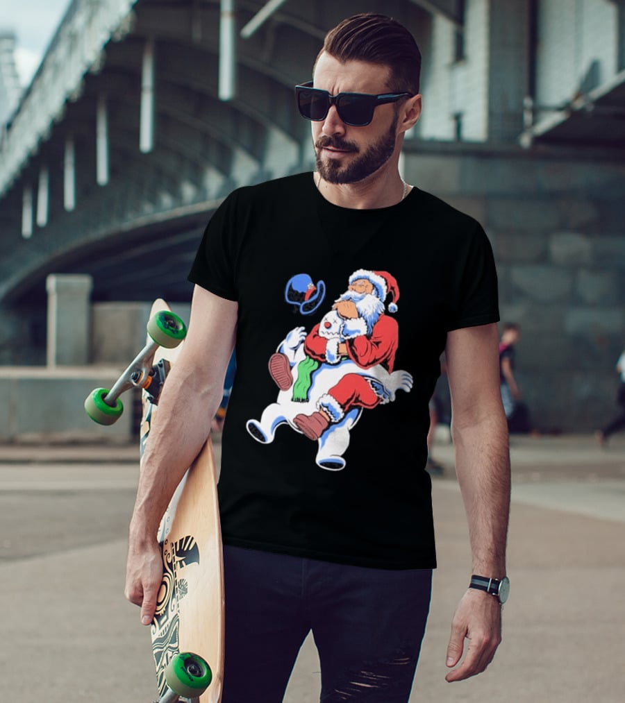 Jiu Jitsu Santa Rear Naked Choke Snowman Christmas T-Shirt