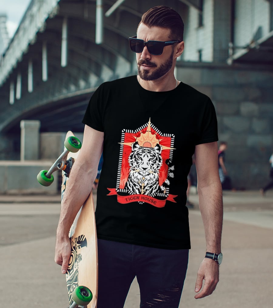 Tiger House Celestial Animal Sunburst Tiger T-Shirt
