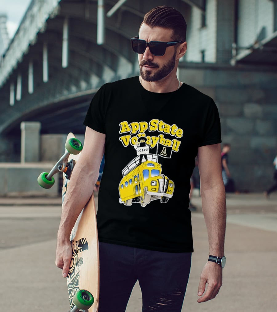App State Volleyball Go App Mountaineers Bus Adventure T-Shirt