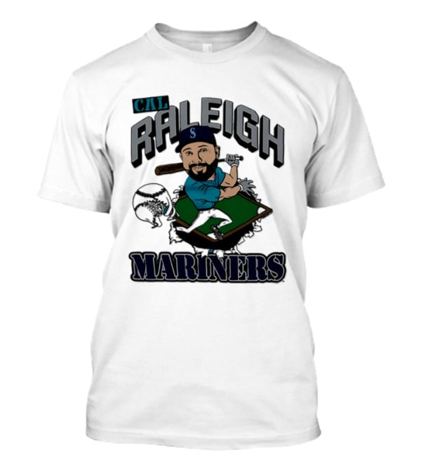 Cal Raleigh Seattle Mariners Player Caricature MLB T-Shirt