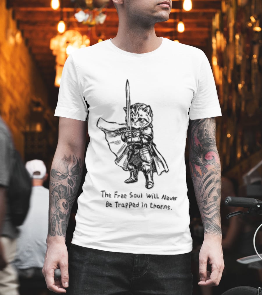 The Free Soul Will Never Be Trapped In Frames Raccoon Warrior T-Shirt