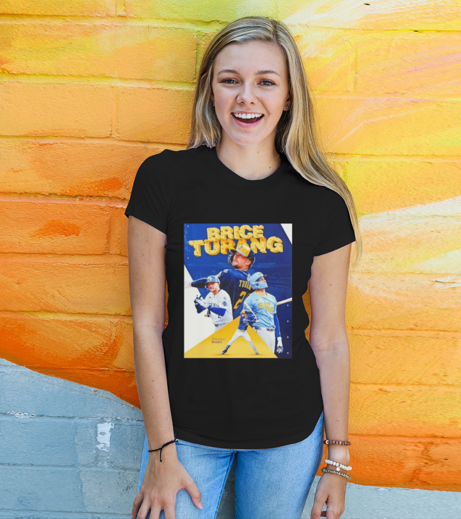 Brice Turang Milwaukee Brewers MLB Player Collage T-Shirt