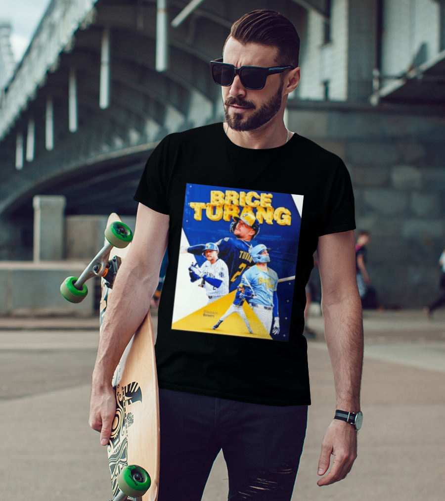 Brice Turang Milwaukee Brewers MLB Player Collage T-Shirt