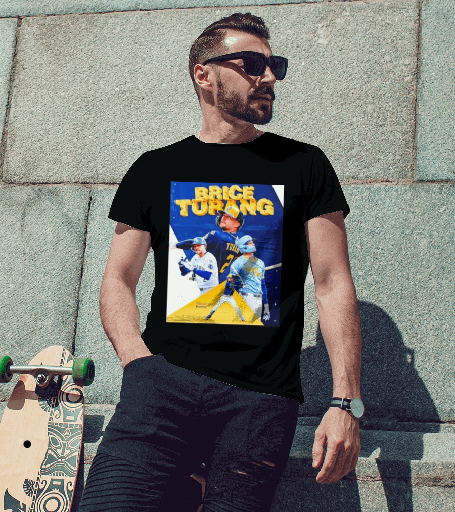 Brice Turang Milwaukee Brewers MLB Player Collage T-Shirt
