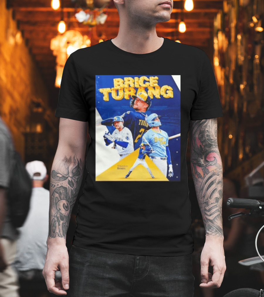 Brice Turang Milwaukee Brewers MLB Player Collage T-Shirt