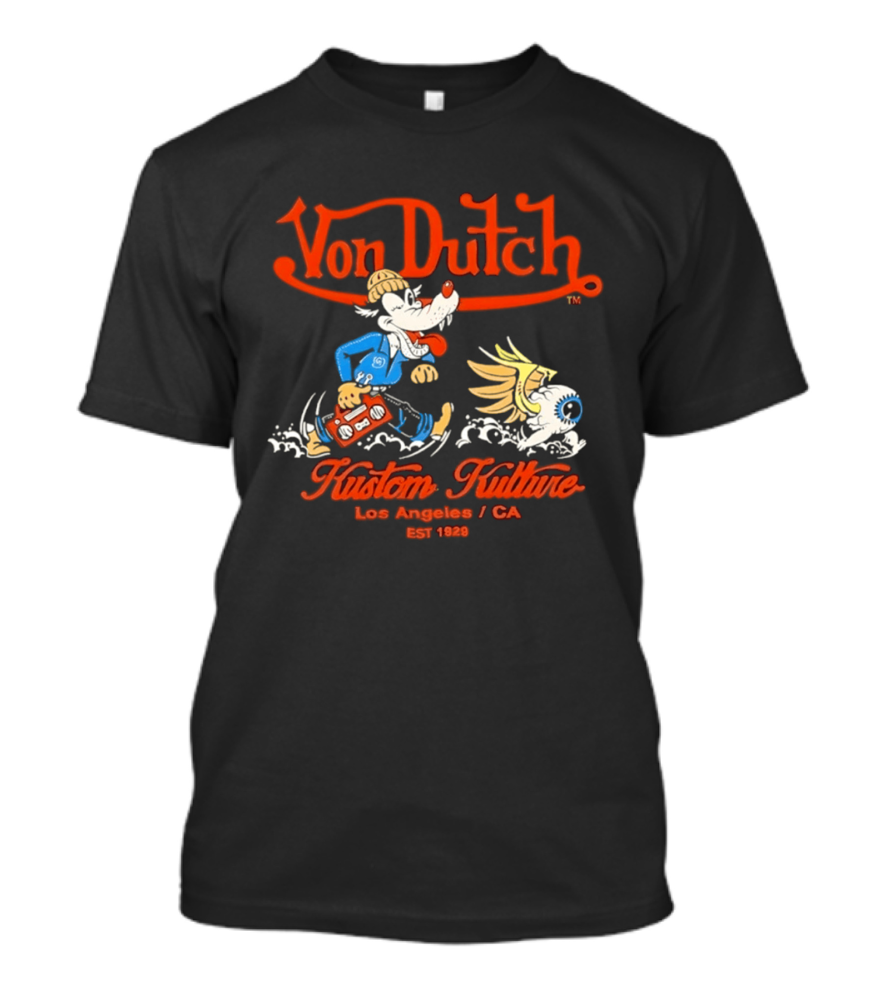 Von Dutch Kustom Kulture Los Angeles CA EST 1929 Animation T-Shirt