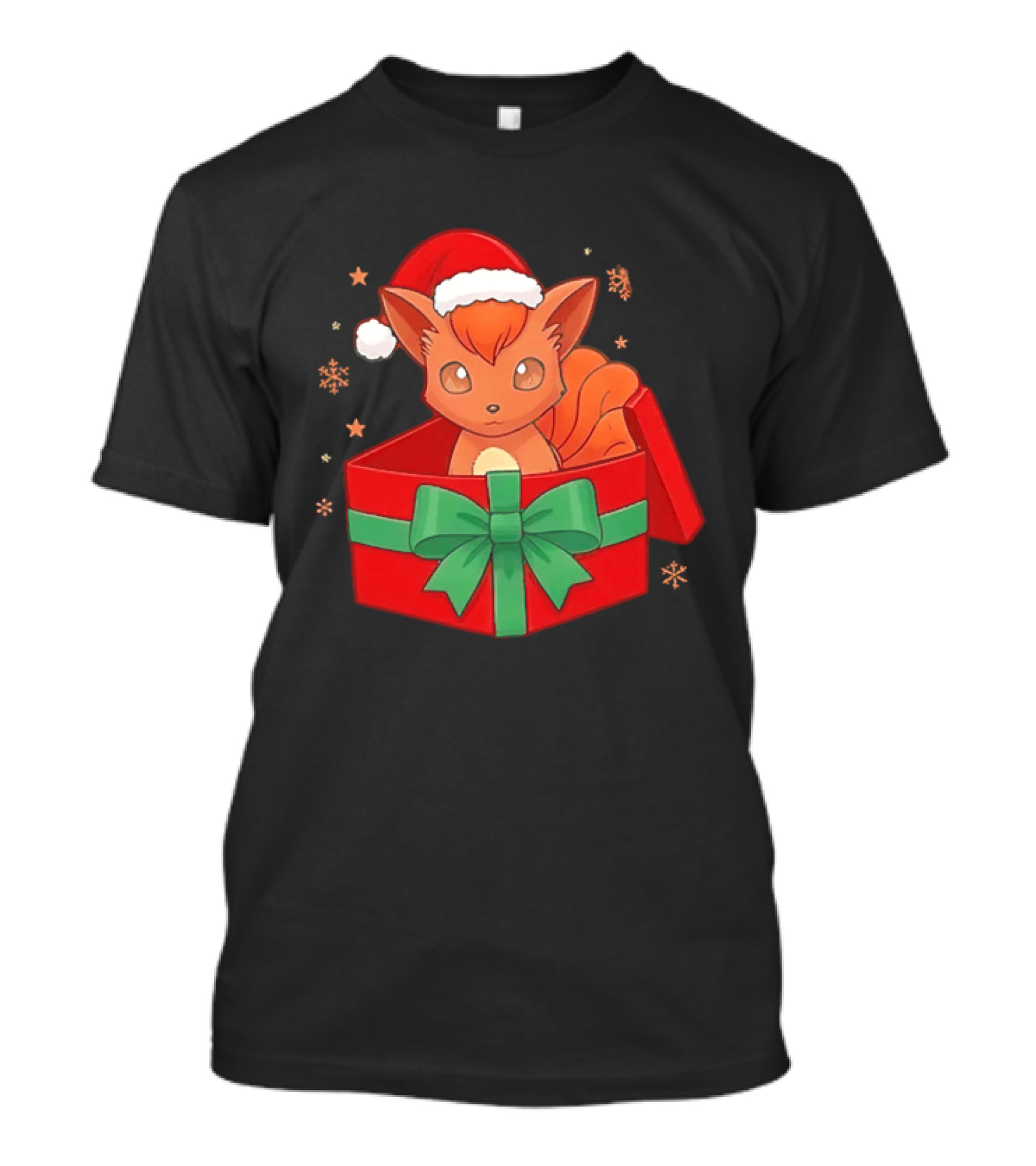 Vulpix Christmas Gift Box Pokemon Holiday Santa Hat T-Shirt