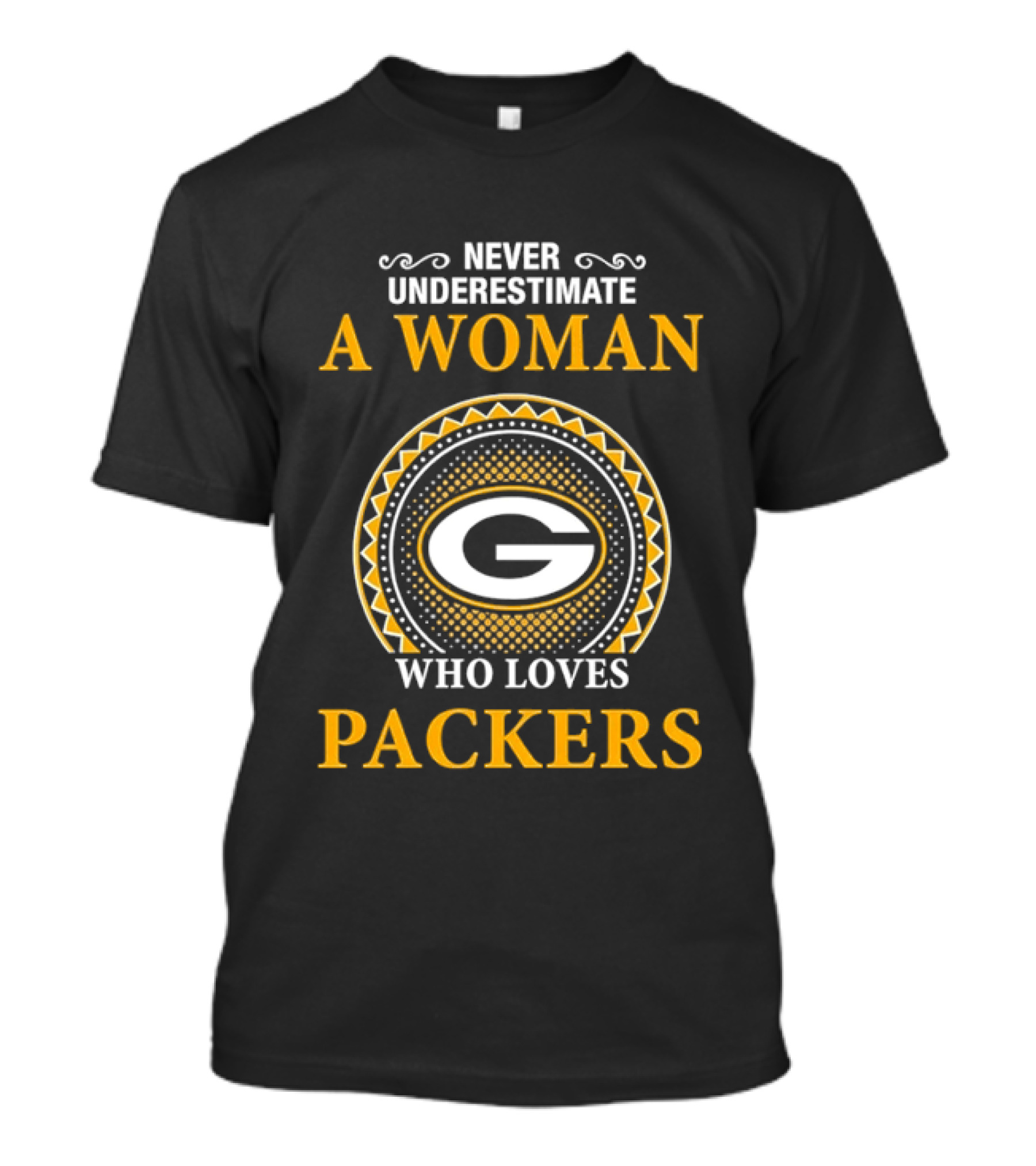 Never Underestimate A Woman Who Loves Packers T-Shirt