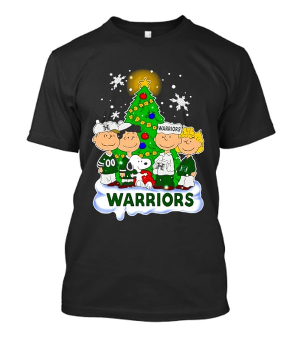 Peanuts Characters Hawaii Warriors Christmas Tree Snoopy Charlie Brown Holiday Snowflakes T-Shirt