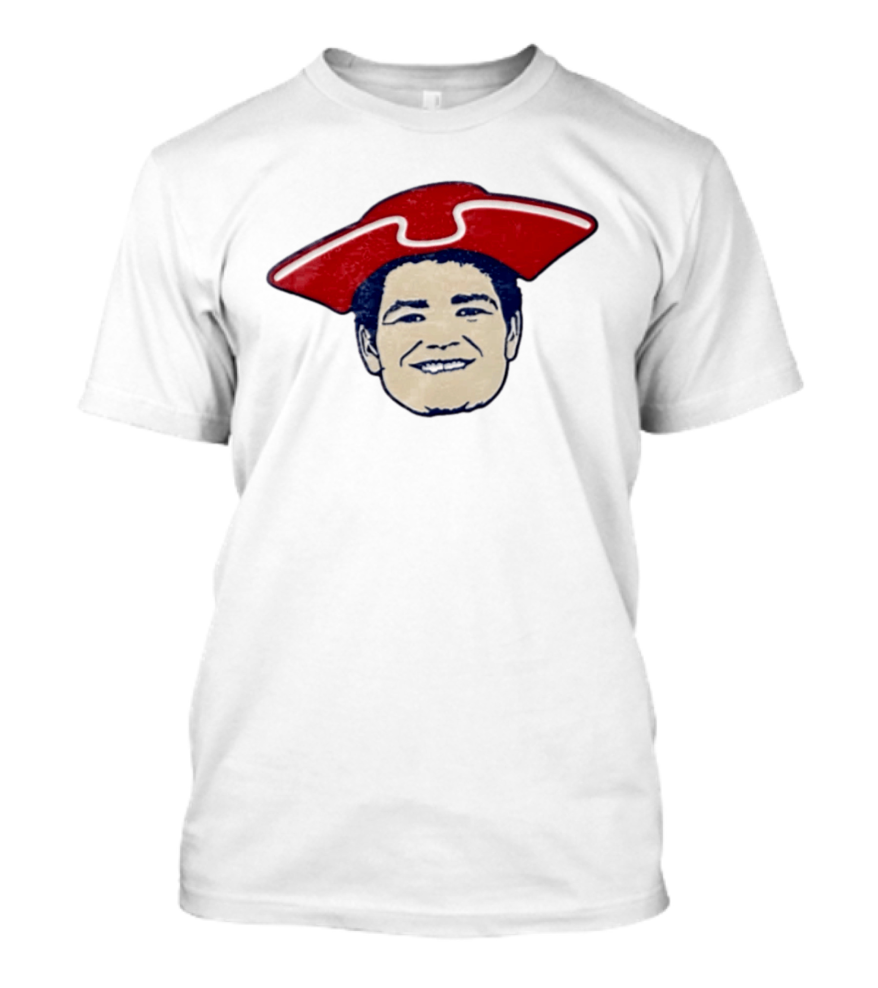 Drake Maye New England Captain Face Hat T-Shirt
