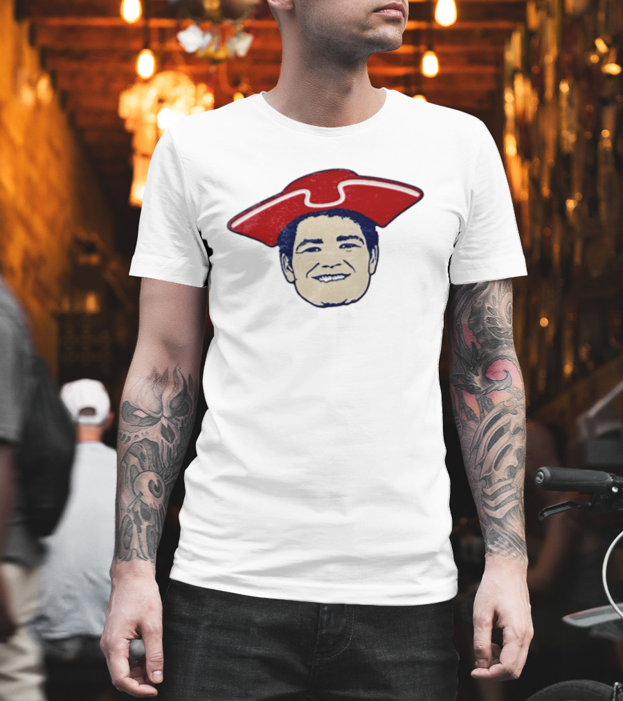 Drake Maye New England Captain Face Hat T-Shirt