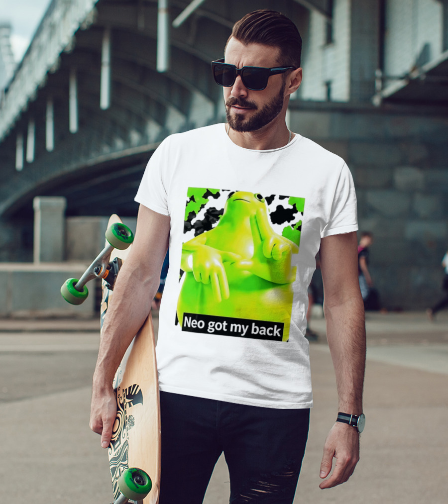 Neo Got My Back Green Frog Meme T-Shirt