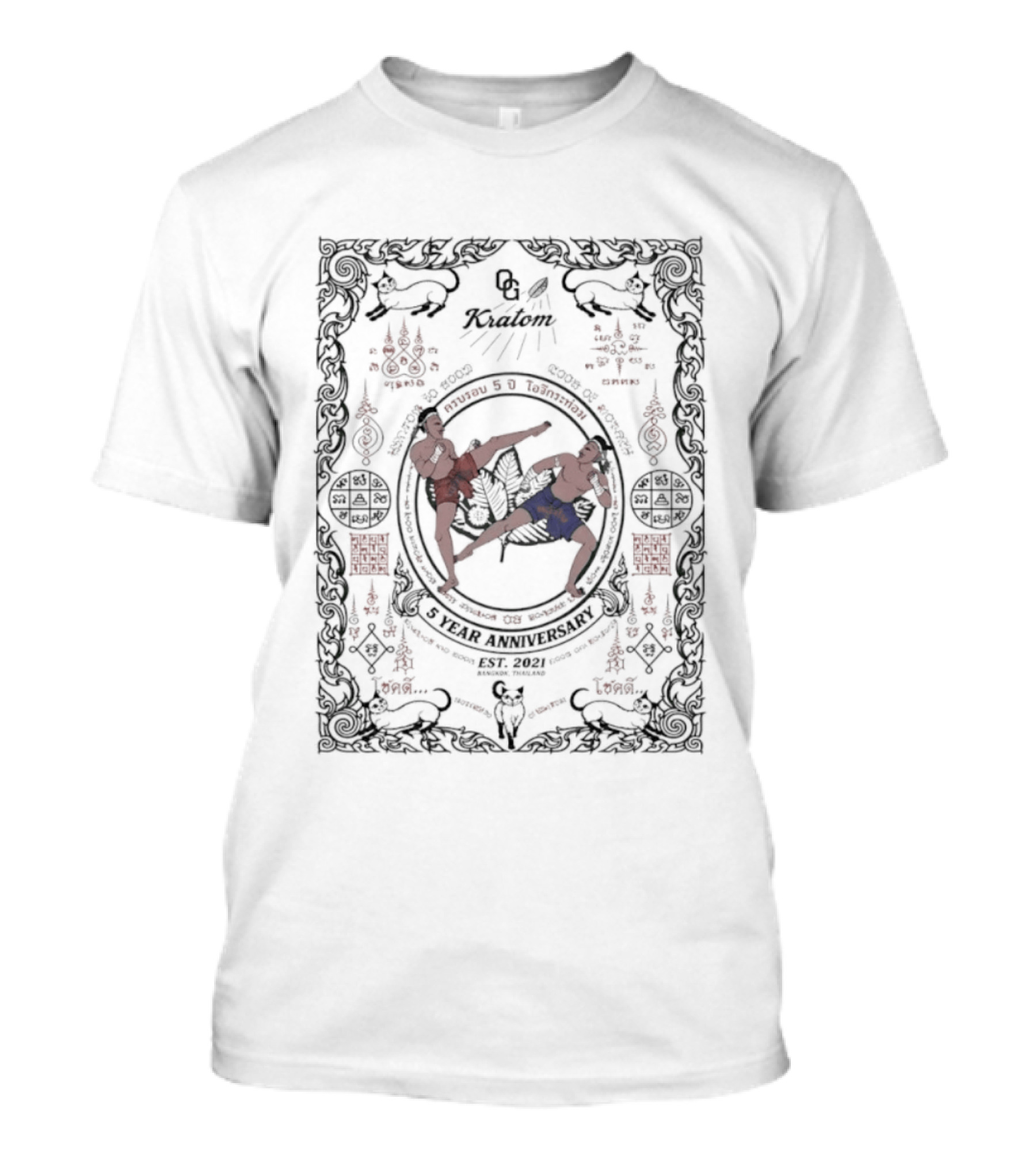 OG Kratom 5 Year Anniversary Muay Thai Celebration Bangkok Thailand T-Shirt