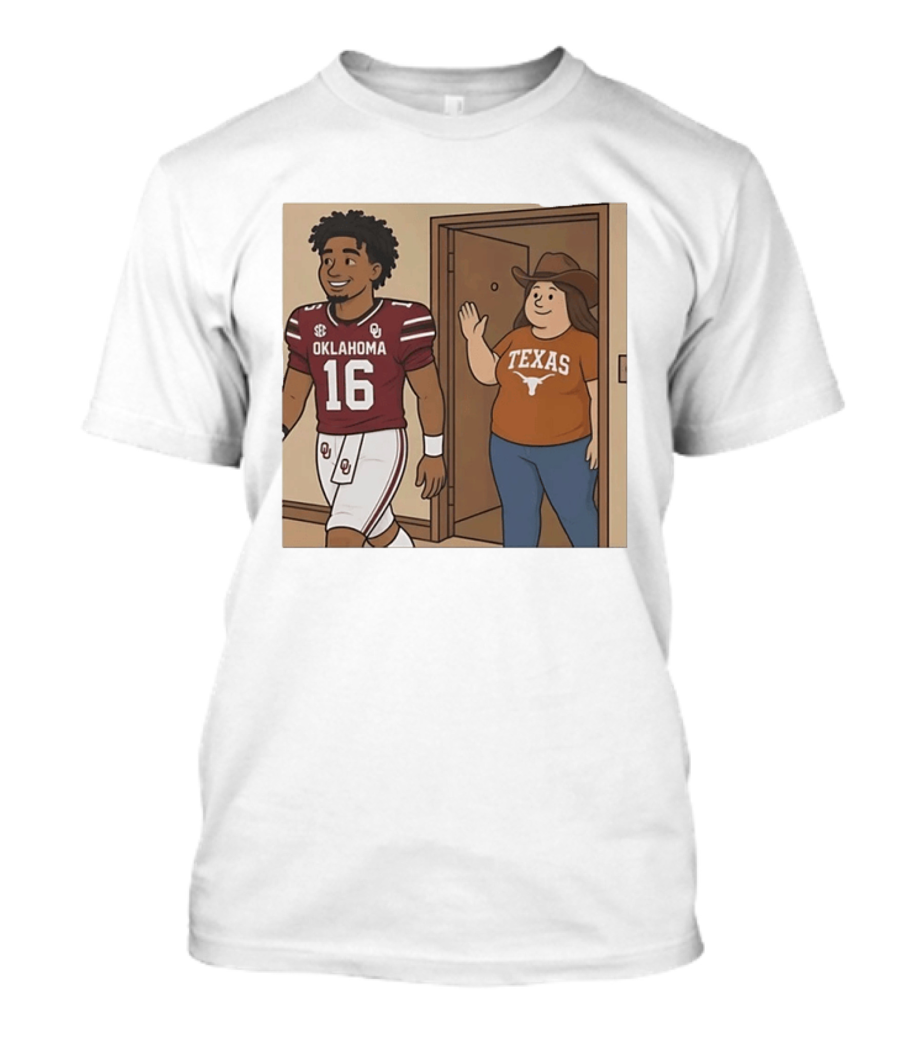 Oklahoma Sooners 16 Vs Texas Longhorns Football SEC Rivalry T-Shirt