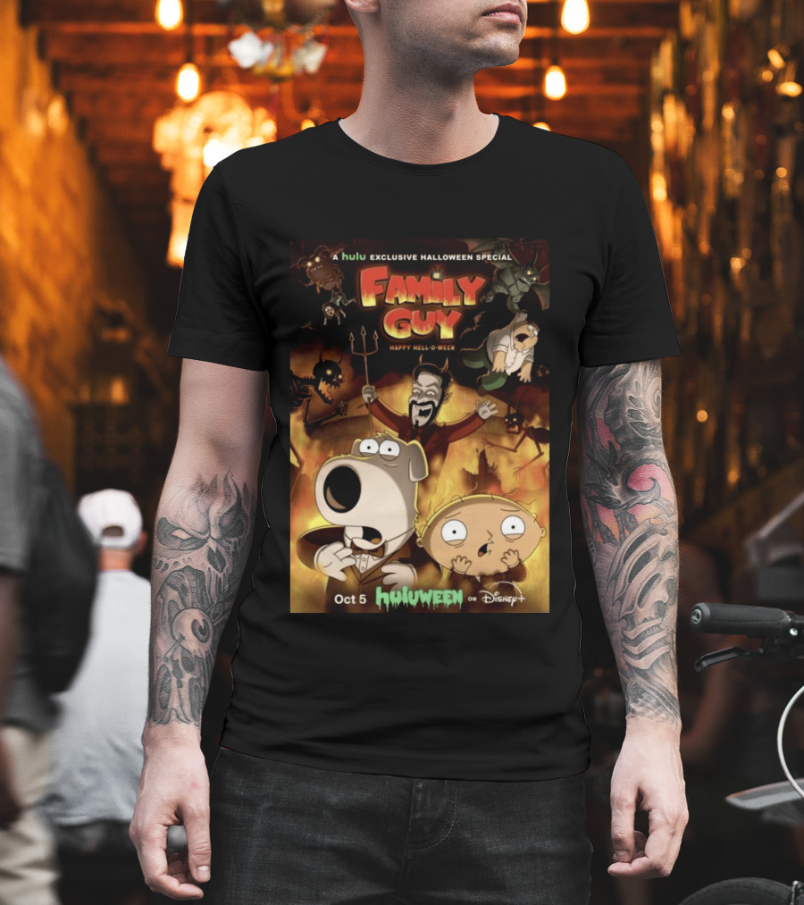 Hulu Exclusive Halloween Special Family Guy Happy Hell O Ween Oct 5 Huloween On Disney Plus T-Shirt