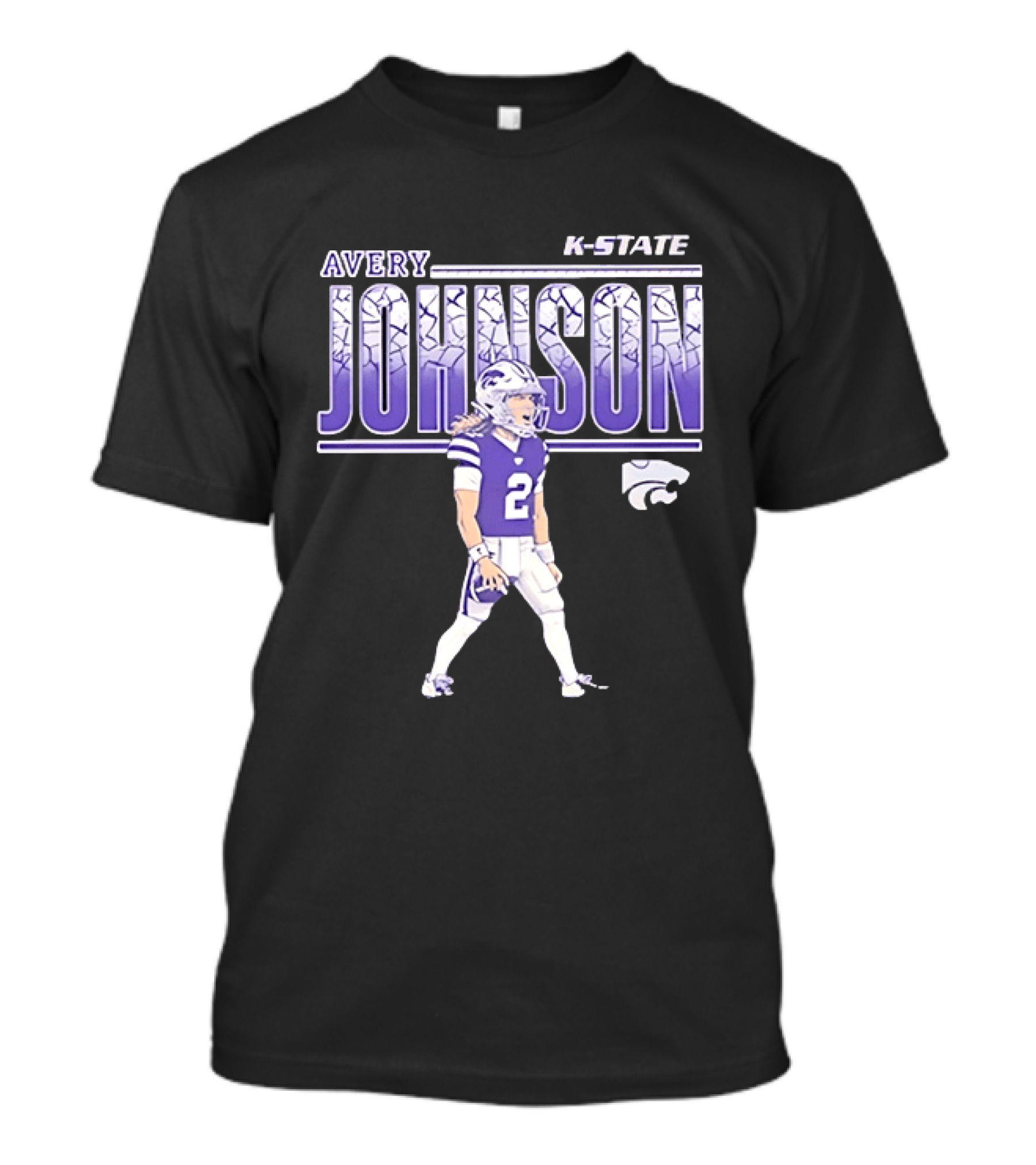 Avery Johnson K State Wildcats Number 2 Football Player T-Shirt