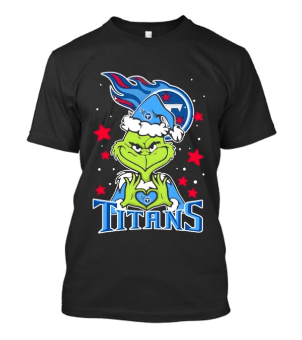 Grinch Tennessee Titans Christmas Licensed NFL Team Holiday T-Shirt