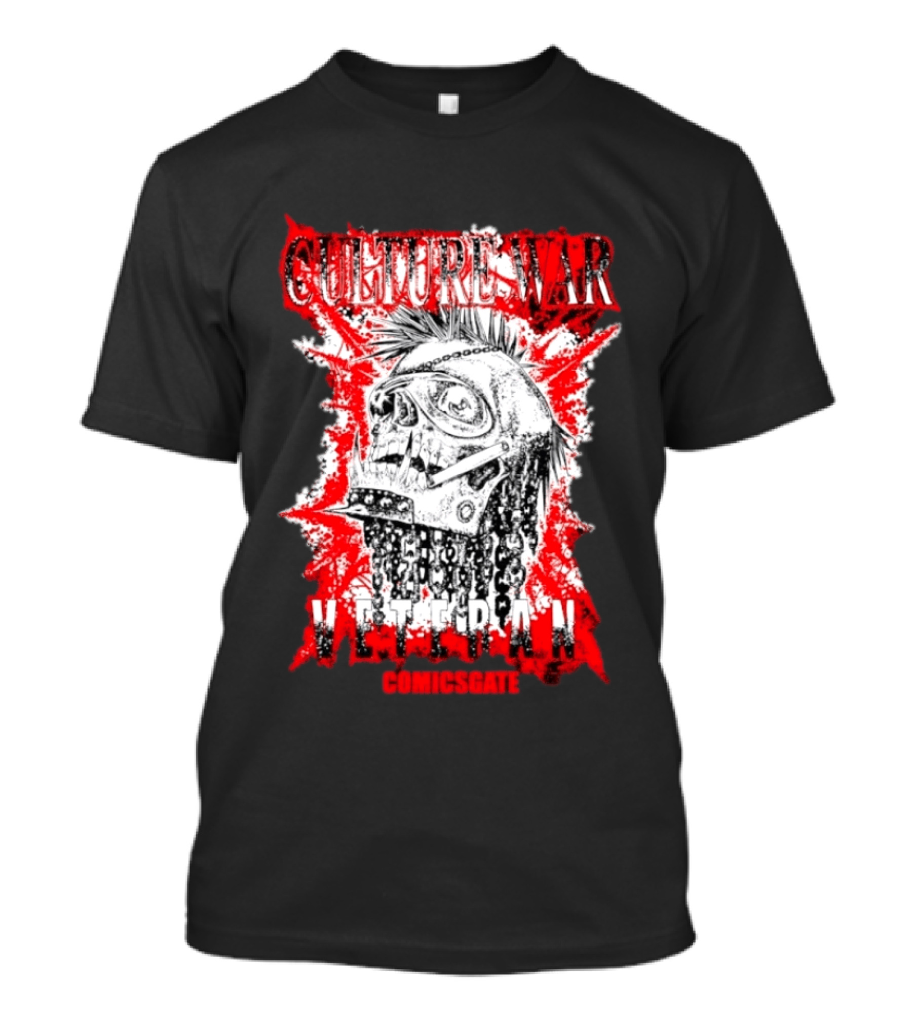 Culture War Veteran Punk Skull Comicsgate T-Shirt