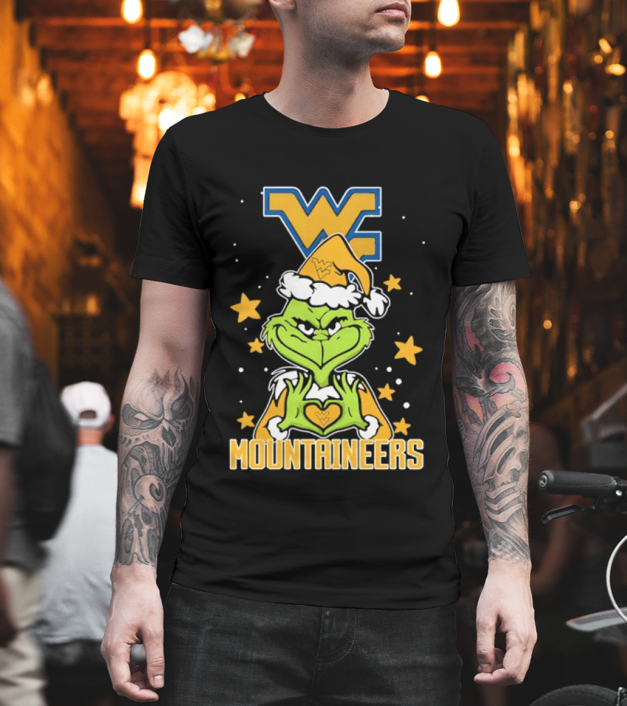 West Virginia Mountaineers Christmas Grinch Fan Gear T-Shirt